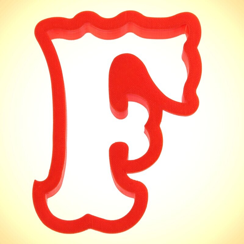 Curly Letter F Cookie Cutter 4 in PC0135