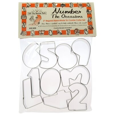 Numbers Tin Cookie Cutter 10 Pc Set Tin Plated Steel HS309