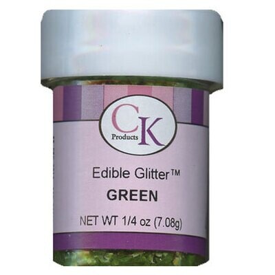 Edible Glitter Green 1/4 Oz. Bottle