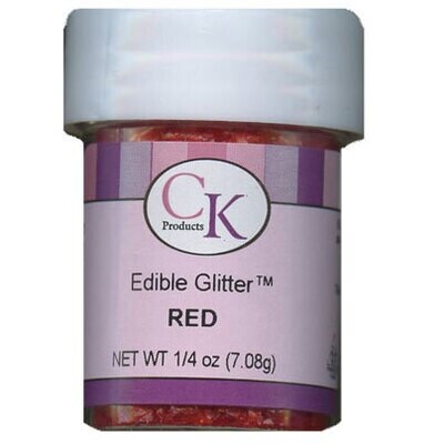 Edible Glitter Red 1/4 Oz. Bottle
