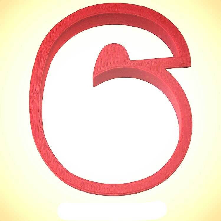 Number Six Cookie Cutter 4 in PC0106