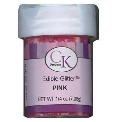 Edible Glitter Pink 1/4 Oz. Bottle