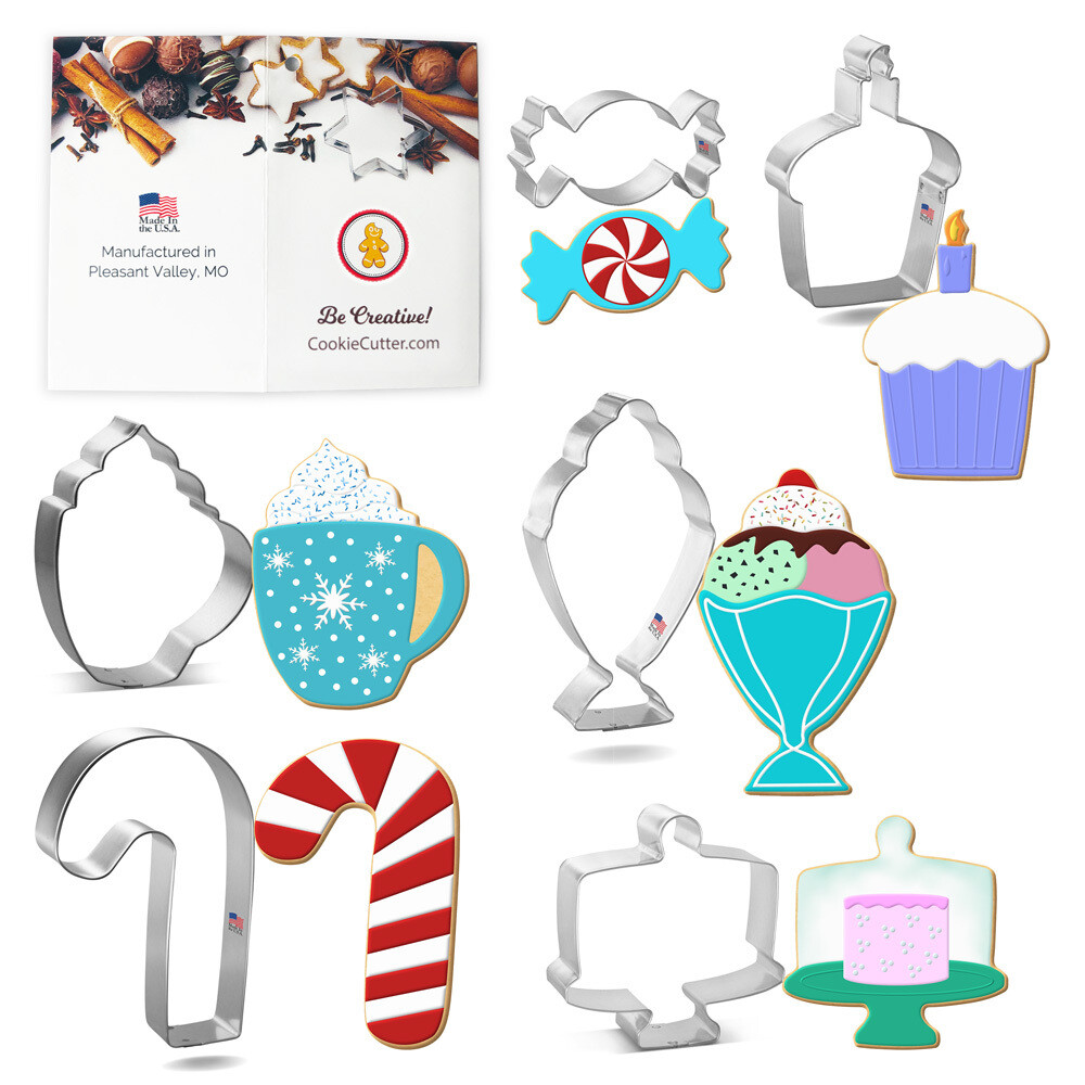 Christmas Sweets Candy Cookie Cutter 6 Pc Set HS0516