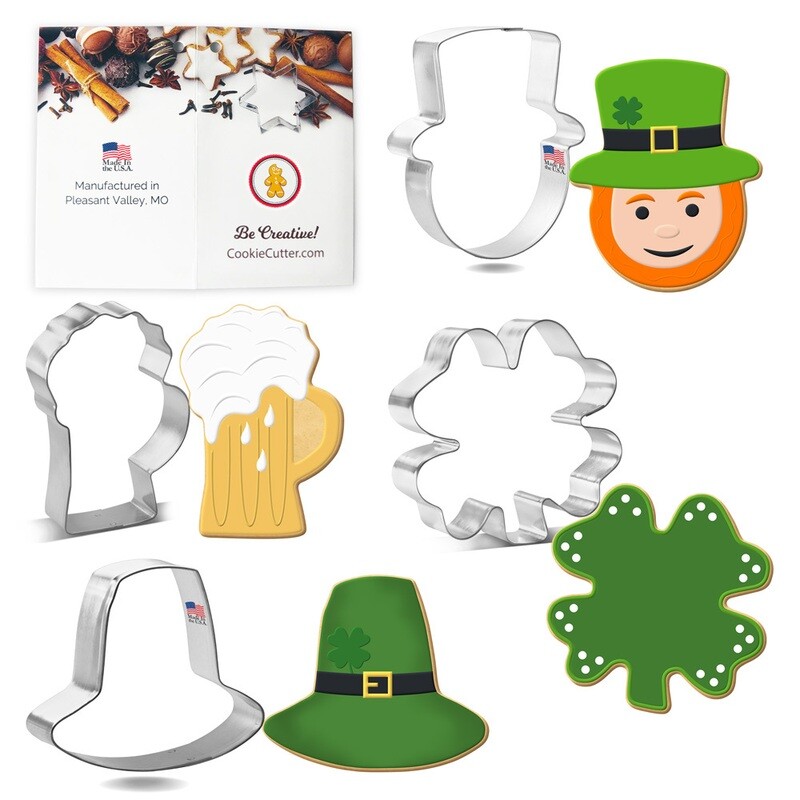 Leprechaun St Patricks Day Cookie Cutter 4 Pc Set HS0473