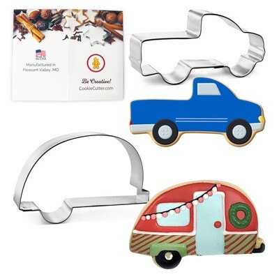 Lets Go Camping! Cookie Cutter 2 Piece Set HS0422 - Foose Cookie Cutters - US Tin Plated Steel