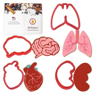 Anatomical Body Parts Cookie Cutter 4 Pc Set, HS0403