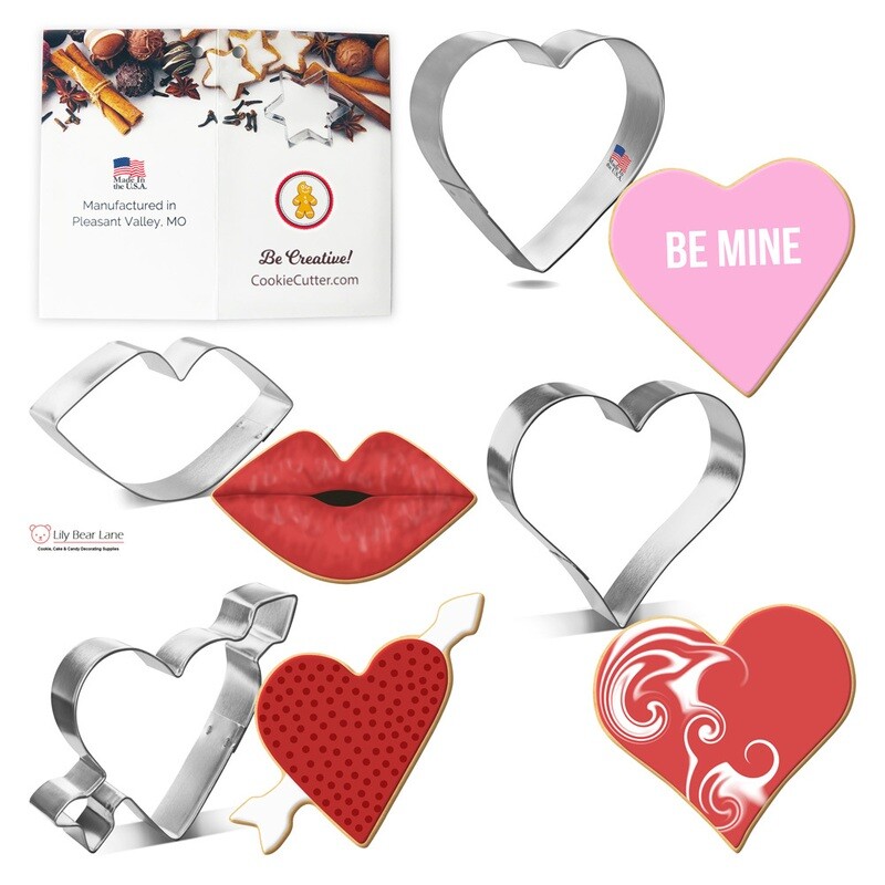 Kiss From The Heart Cookie Cutters 4 Pc Set HS0470