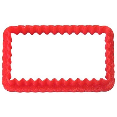 Rectangle Frilly Cookie Cutter 3.7 in PC0118