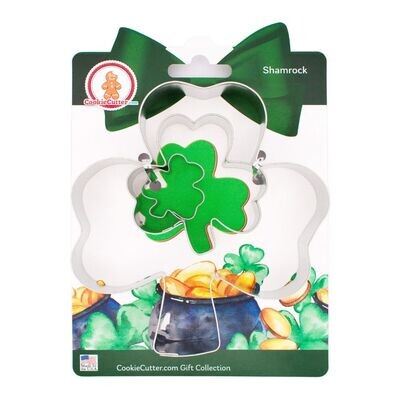 Shamrock Nested Cookie Cutter Set 3 Pc GC0105 with a Hang Tag Cookie Recipe Card