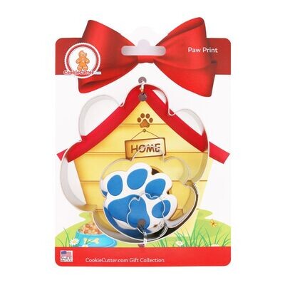 Paw Print Nested Cookie Cutter Set 3 Pc GC0110 with a Hang Tag Cookie Recipe Card