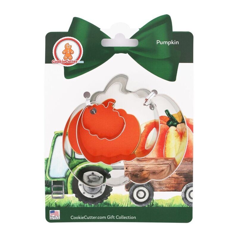 Pumpkin Nested Cookie Cutter Set 3 Pc GC0111 with a Hang Tag Cookie Recipe Card