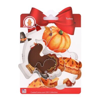 Turkey Nested Cookie Cutter Set 3 Pc GC0112 with a Hang Tag Cookie Recipe Card