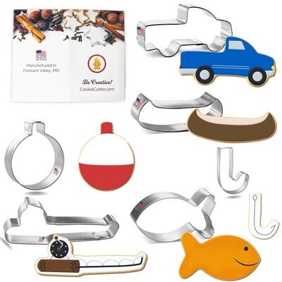 Live to Fish Cookie Cutter 6 Pc Set - Foose Cookie Cutters - US Tin Plated Steel HS0424