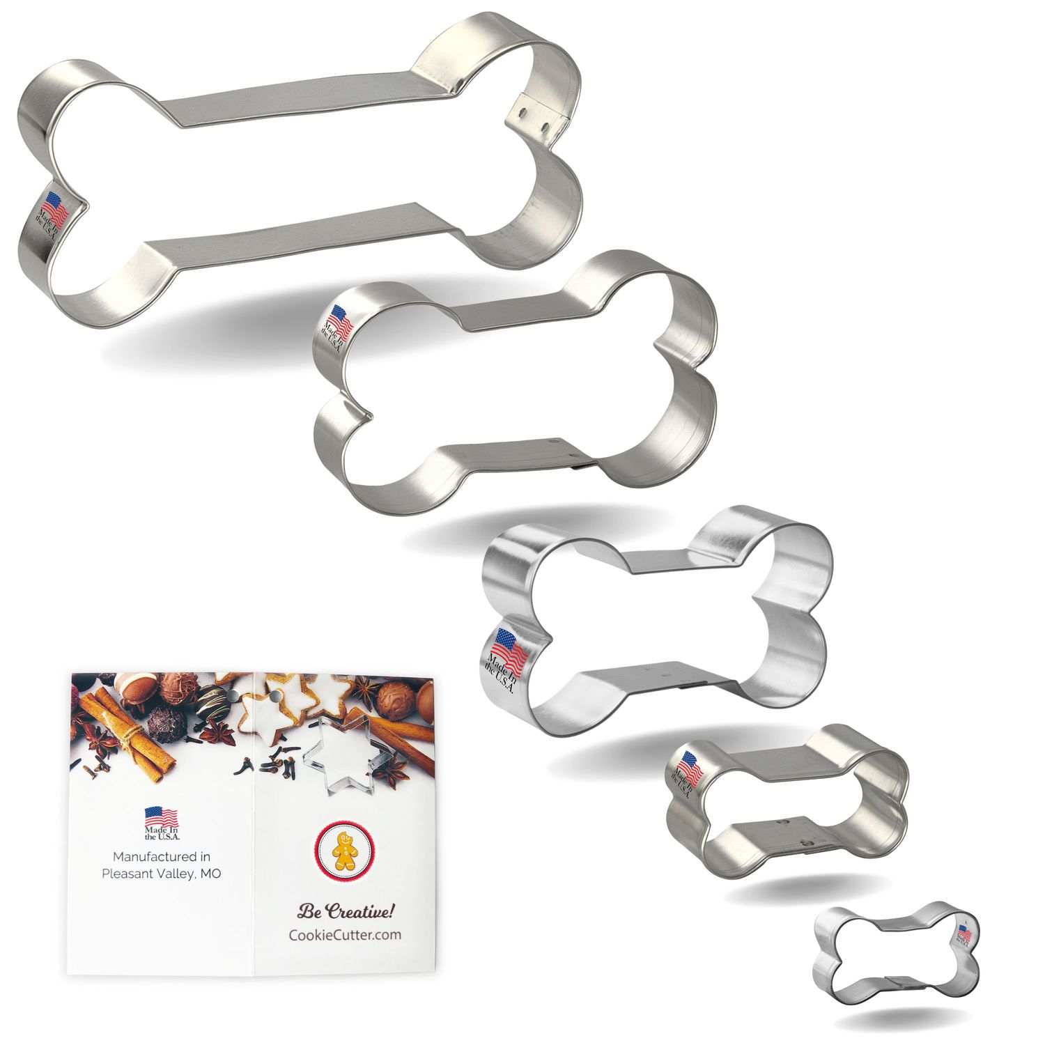Dog Bone Cookie Cutter 5 Pc Set HS0557