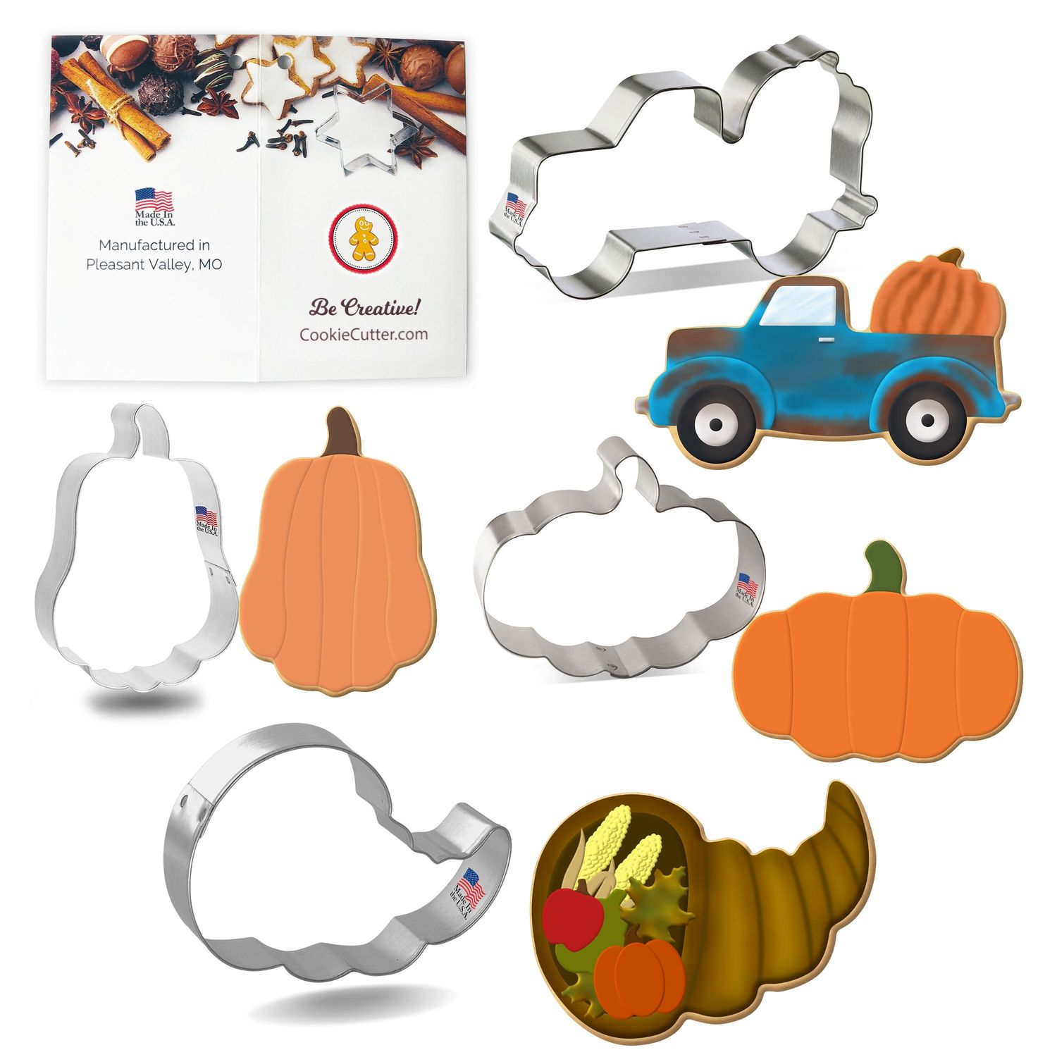 Pumpkin Harvest Cookie Cutter 4 Pc Set HS0443