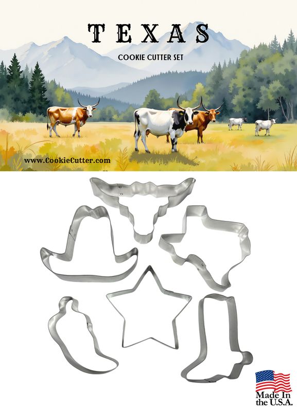 Texas cookie cutters, Western baking tools, cowboy hat cookie cutter, Texas state cookie cutter