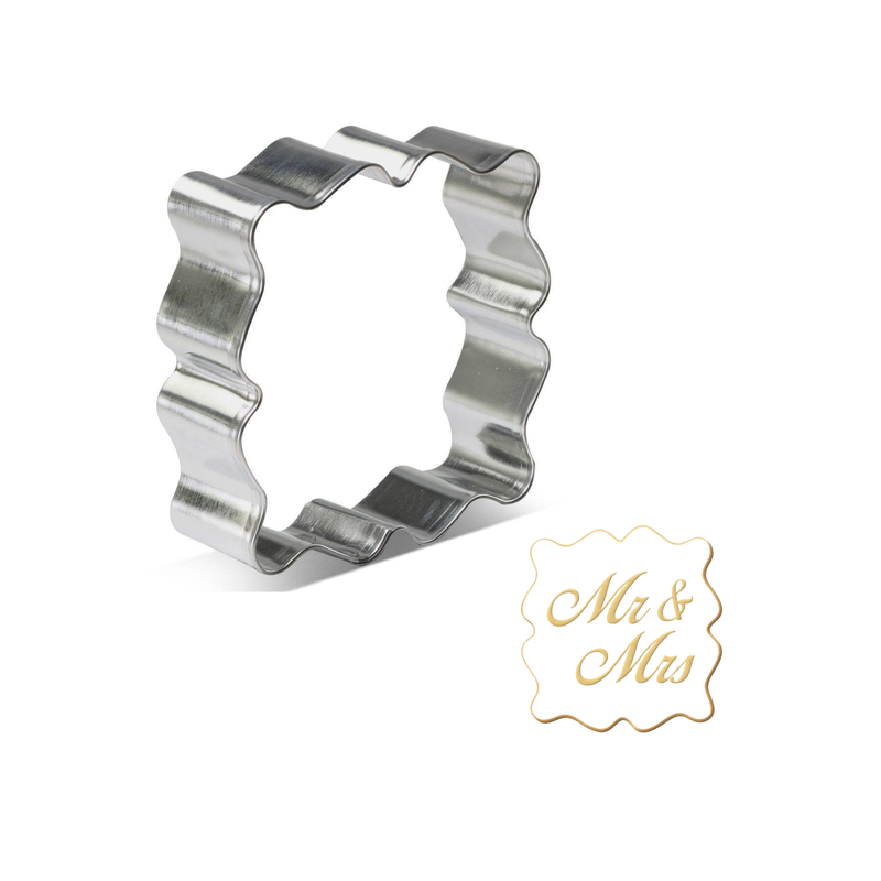 Fancy Square Plaque Cookie Cutter 3.75 in B1603 Fancy plaque cookie cutter