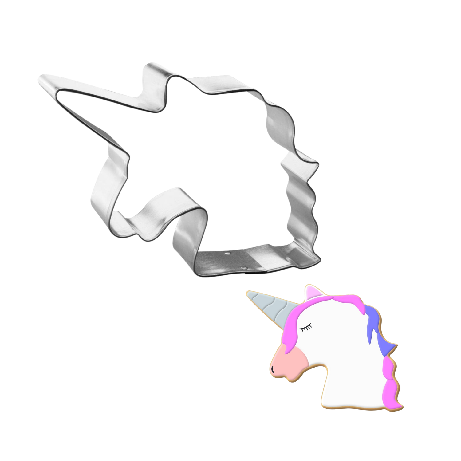 Mini Unicorn Head With Mane Cookie Cutter 1.75 in M213