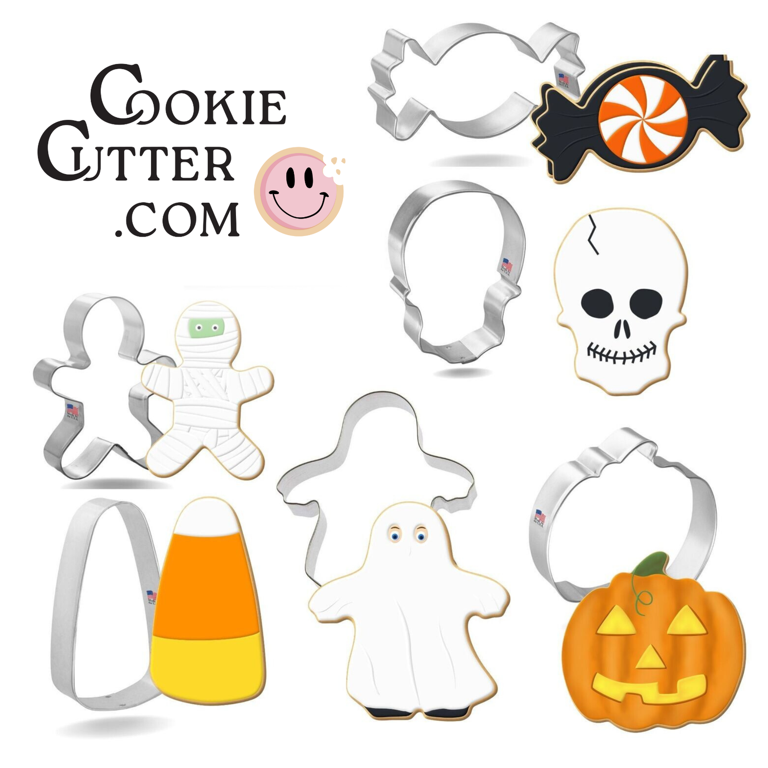 Trick Or Treat Cookie Cutter 6 Pc Set HS0432 - Foose Cookie Cutters - USA Tin Plate Steel