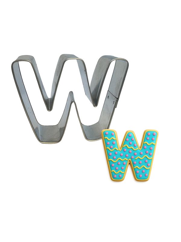 Letter W Tin Cookie Cutter 3 in B0123 Letter W Tin Cookie Cutter 3 in B0123