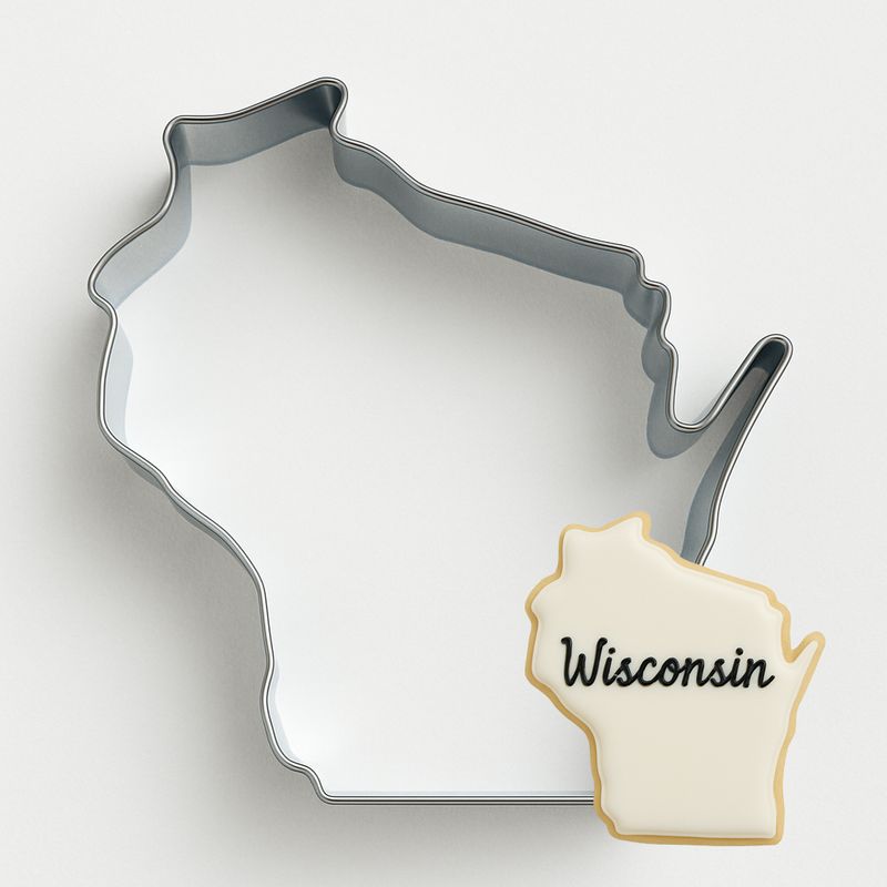 State Of Wisconsin Cookie Cutter 4 in State Of Wisconsin Cookie Cutter 4 in
