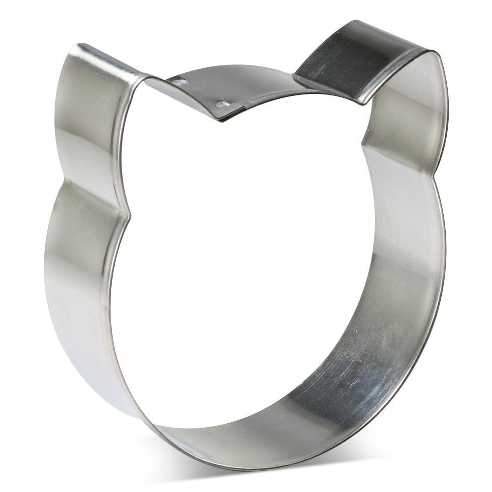 Round Cat Face Stainless Steel Cookie Cutter 3.5 in S1604