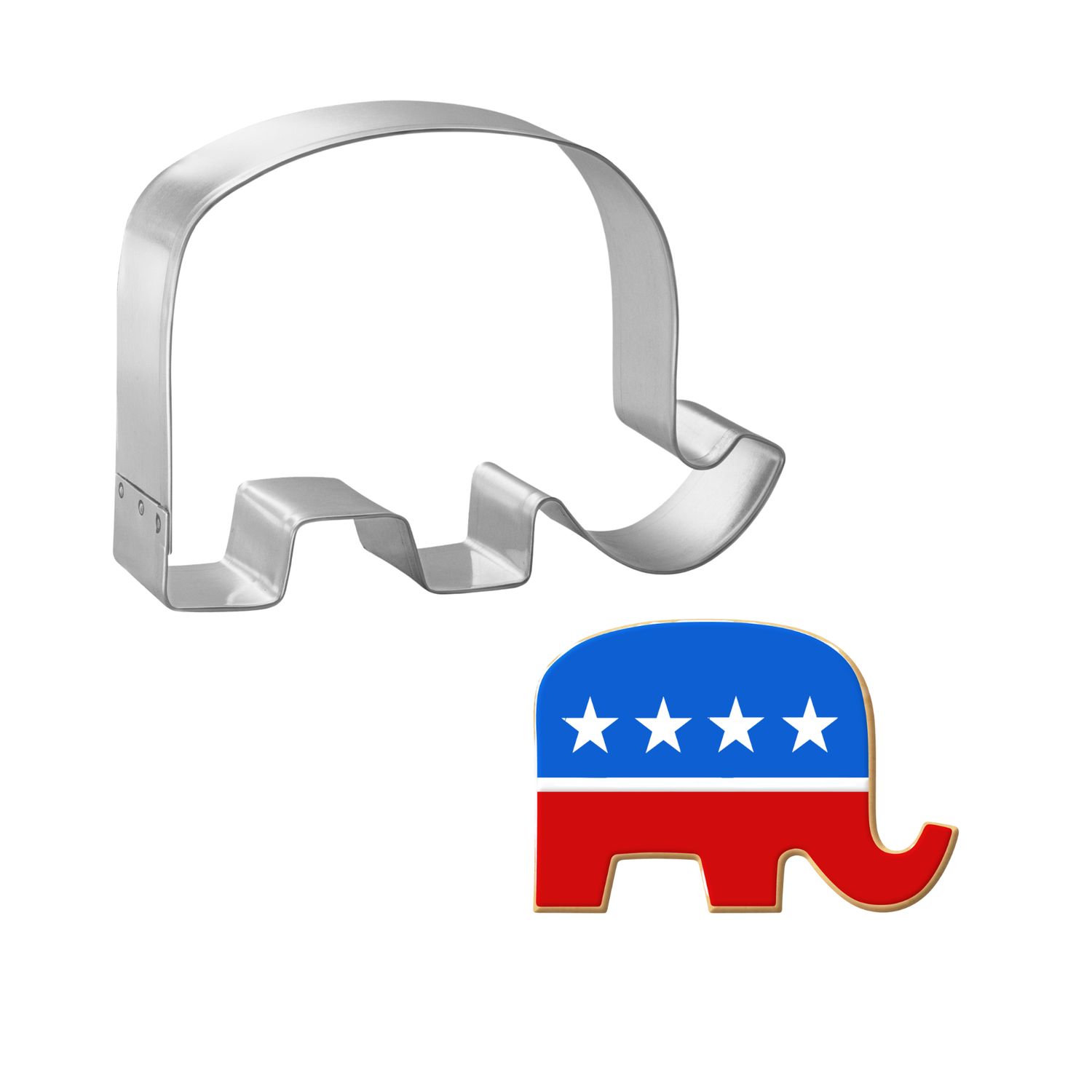 Republican Elephant Stainless Steel Cookie Cutter 4 in S1290