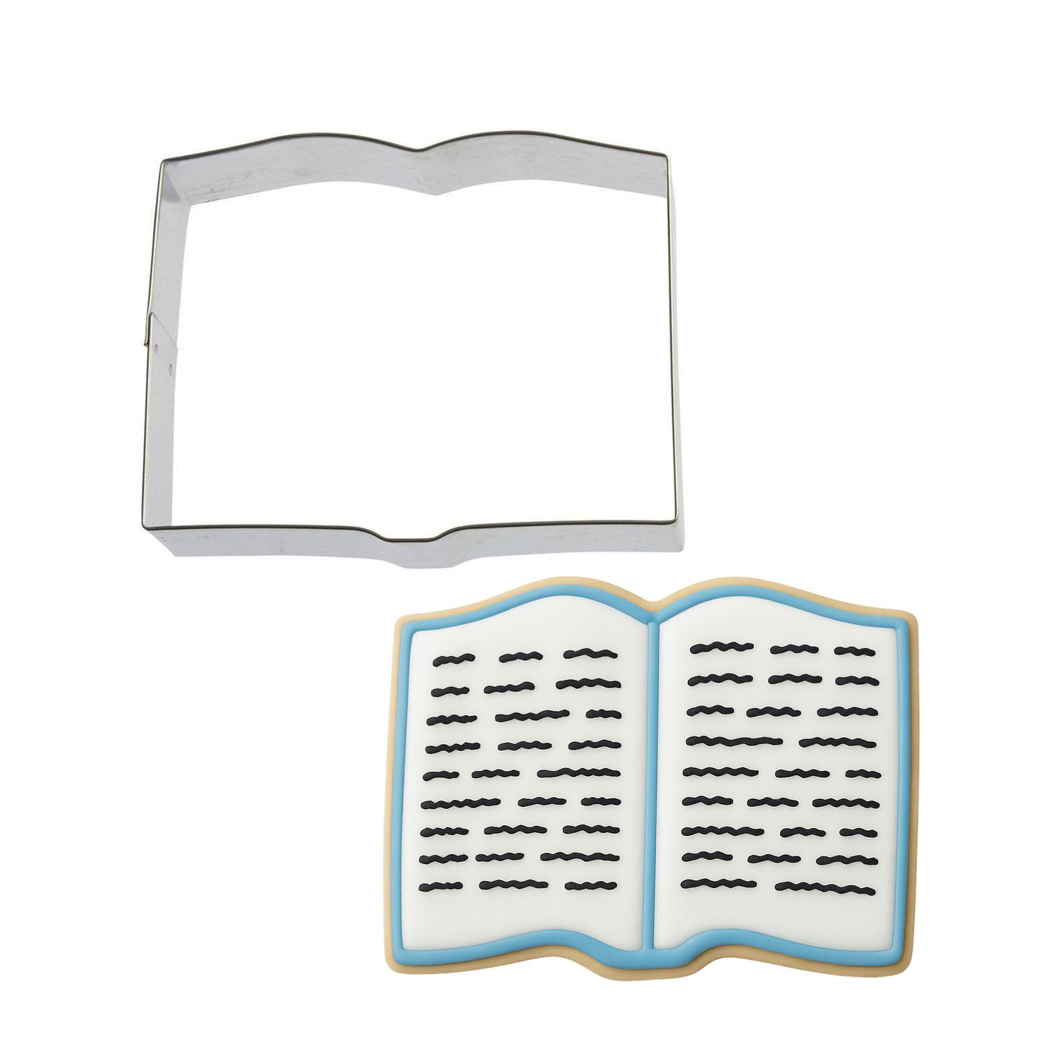 Book cookie cutter, open book cookie cutter