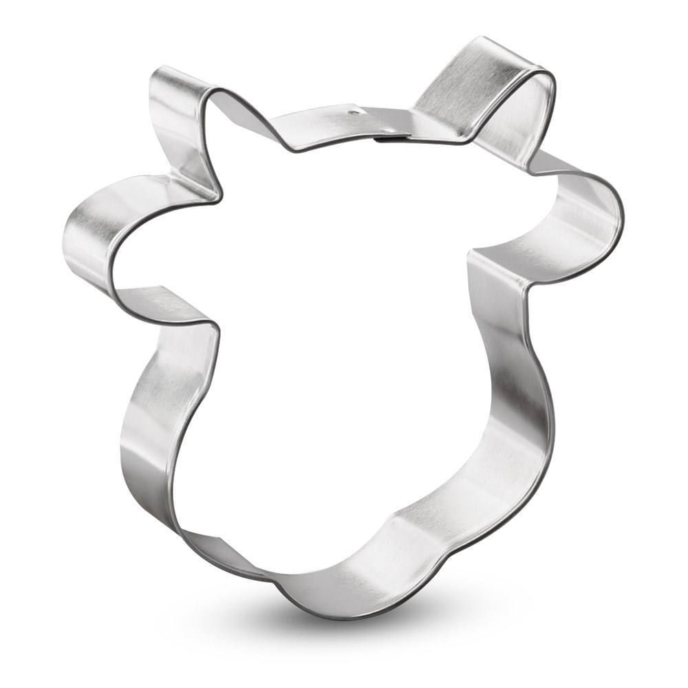 Cow Face Stainless Steel Cookie Cutter 4.25 in S1608
