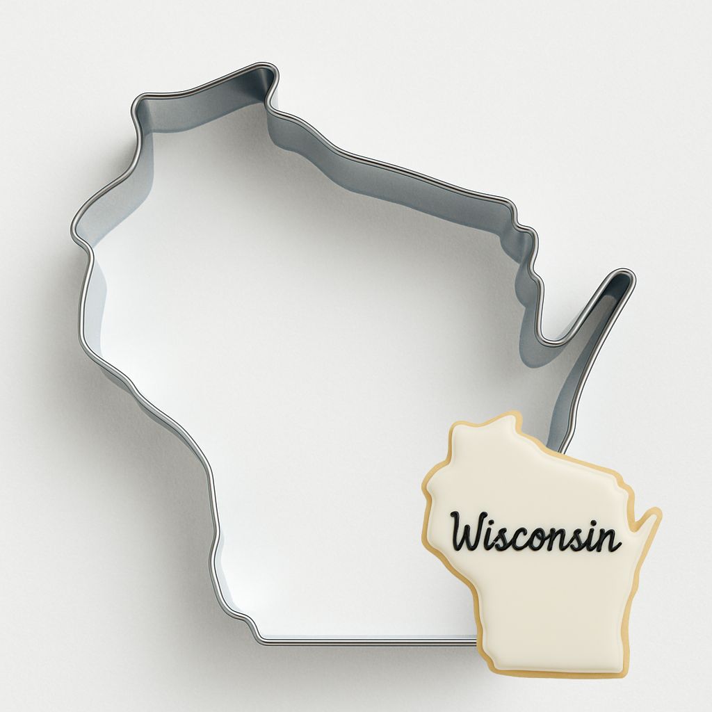 State Of Wisconsin Stainless Steel Cookie Cutter 4 in