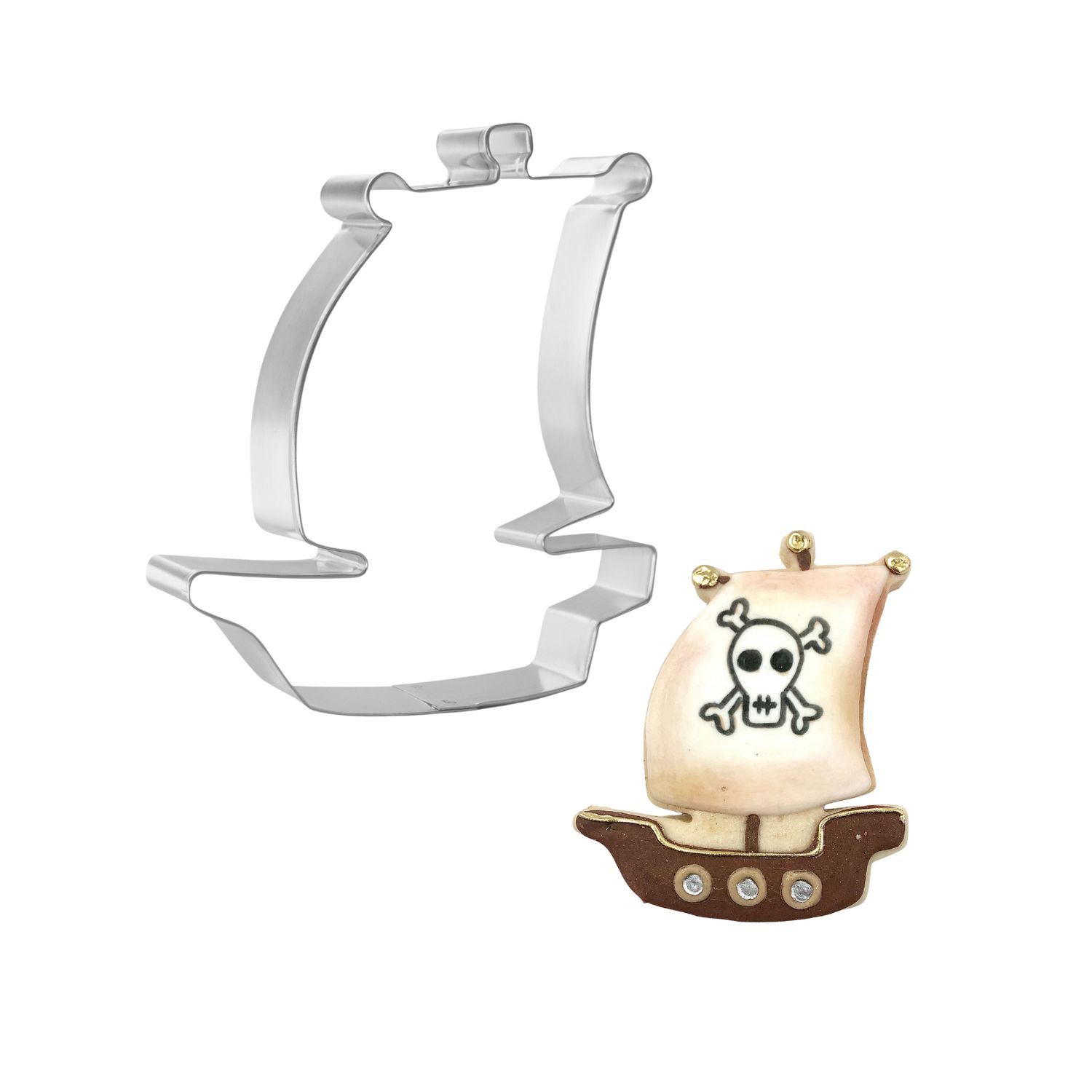 Pirate Ship Stainless Steel Cookie Cutter 4.75 in S1704F