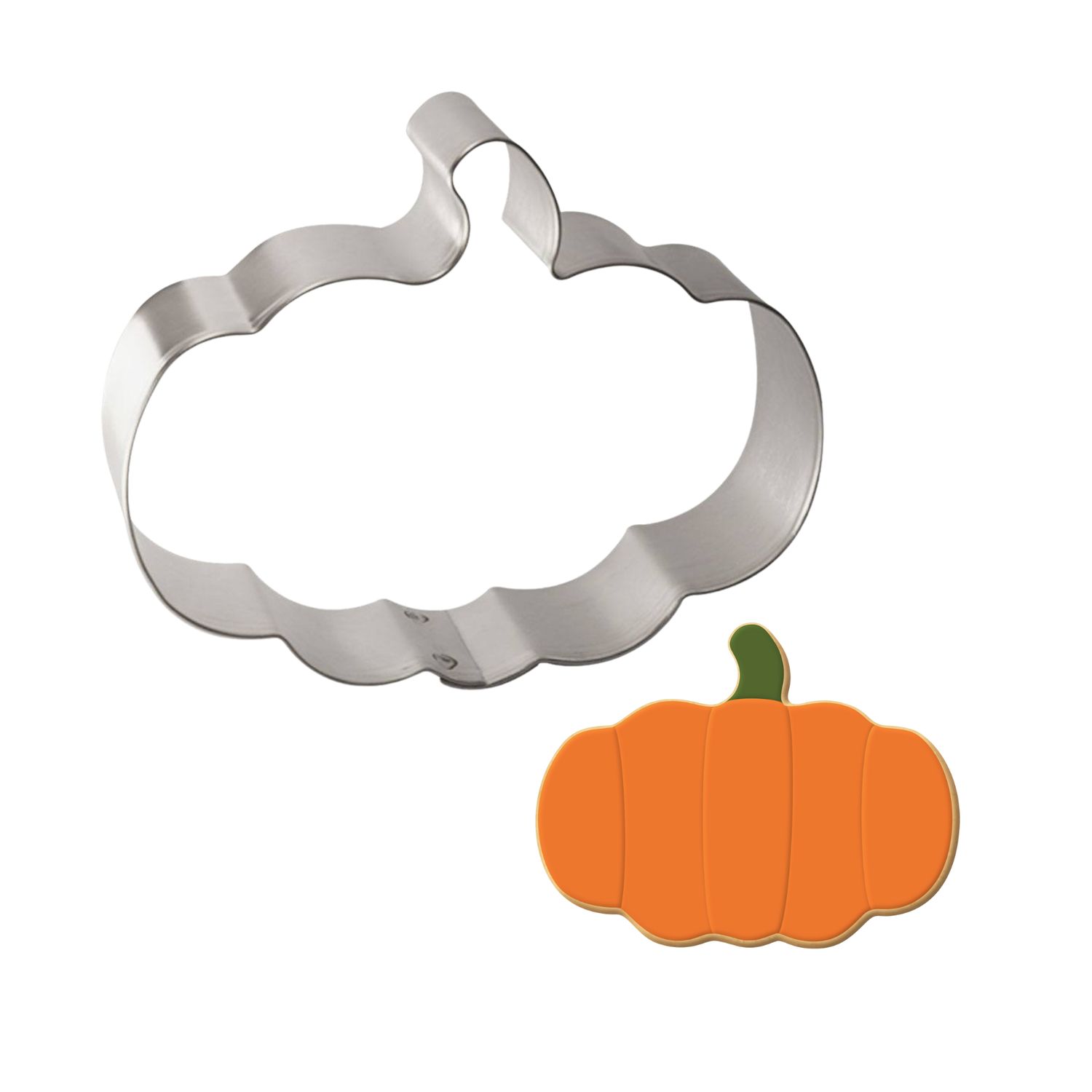 Flat Pumpkin Stainless Steel Cookie Cutter 3.75 in S1576