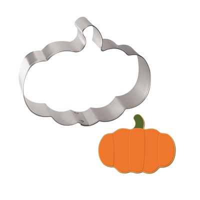 Flat Pumpkin Stainless Steel Cookie Cutter 3.75 in S1576