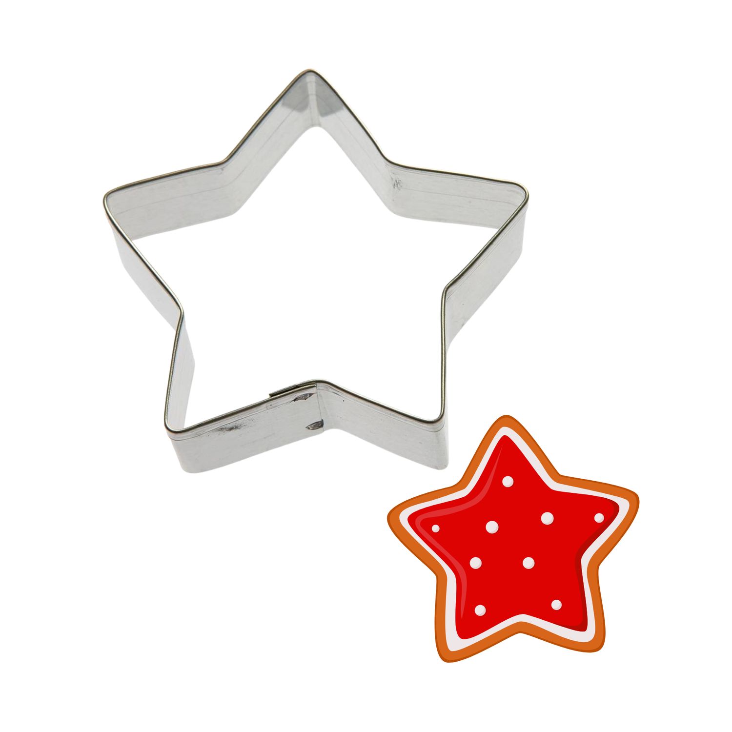 5-point star cookie cutter, USA-made baking tool