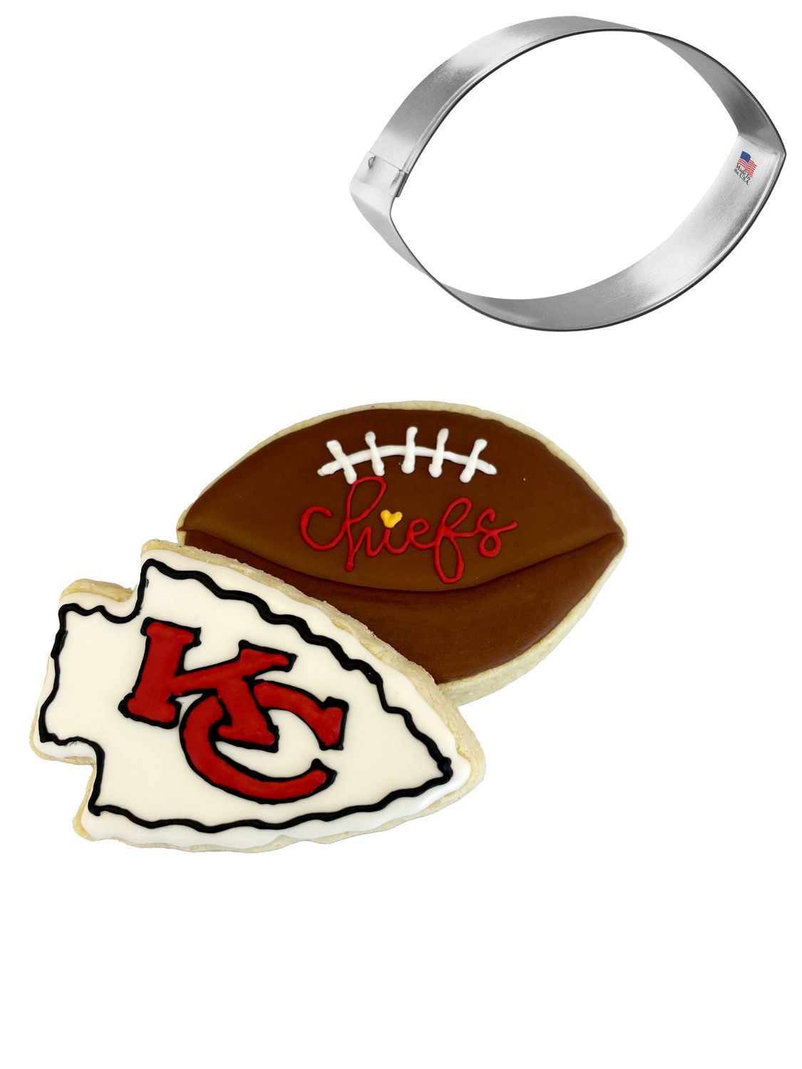 Football Stainless Steel Cookie Cutter 4" S1258