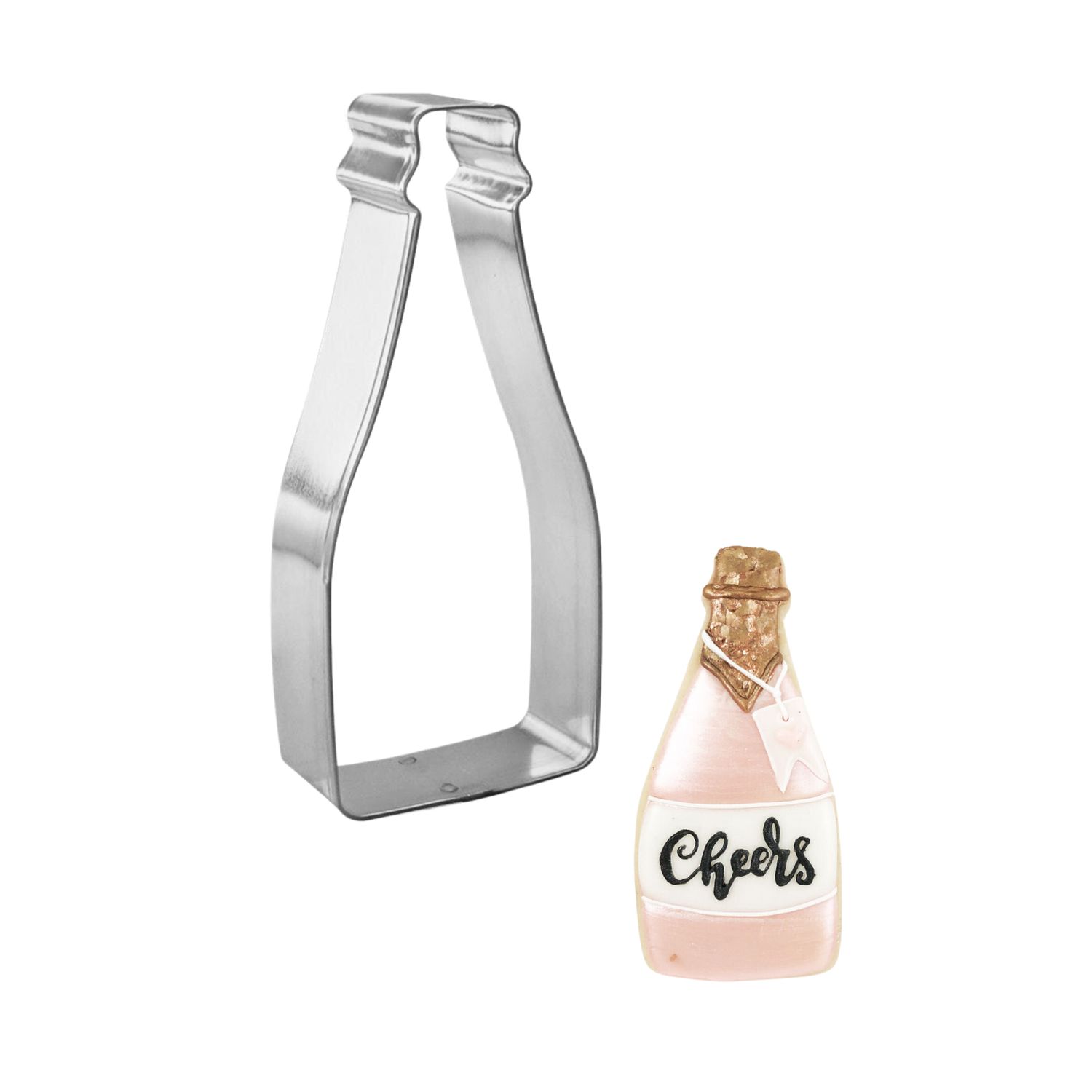 Champagne Bottle Stainless Steel Cookie Cutter 4.5 in S1561