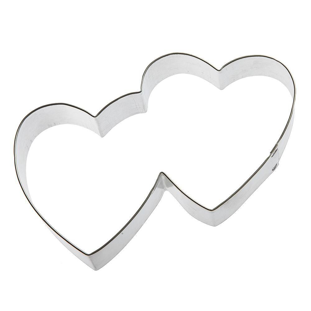 Double Heart Stainless Steel Cookie Cutter 5.25 in S1448