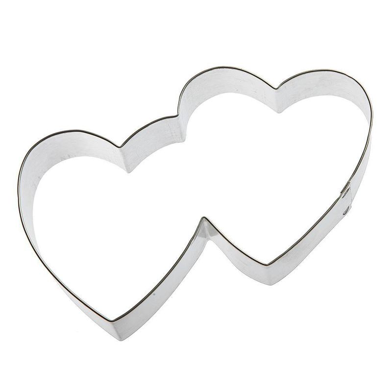 Double Heart Stainless Steel Cookie Cutter 5.25 in S1448