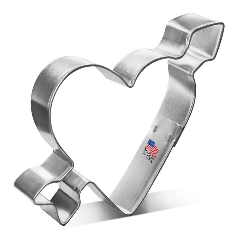 Heart With Arrow Stainless Steel Cookie Cutter 4.25 in S1118