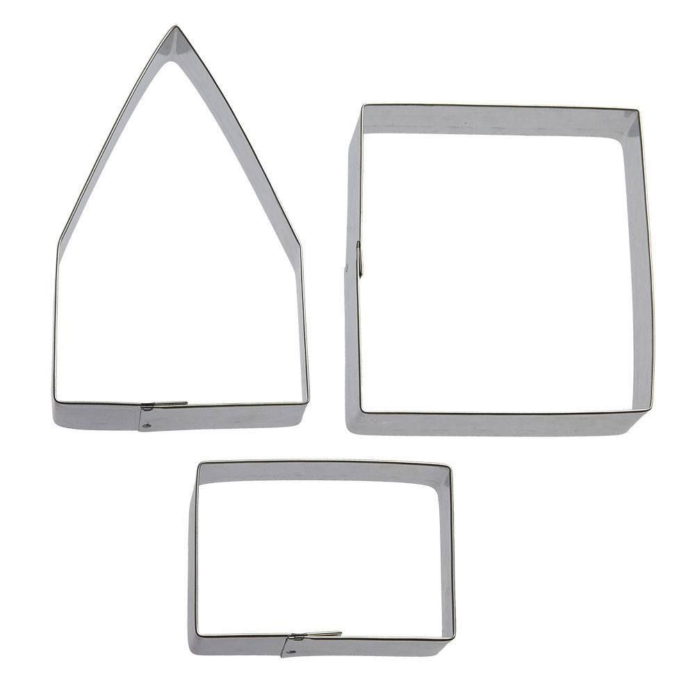 Gingerbread House Stainless Steel Cookie Cutter 3 Pc Set S1101