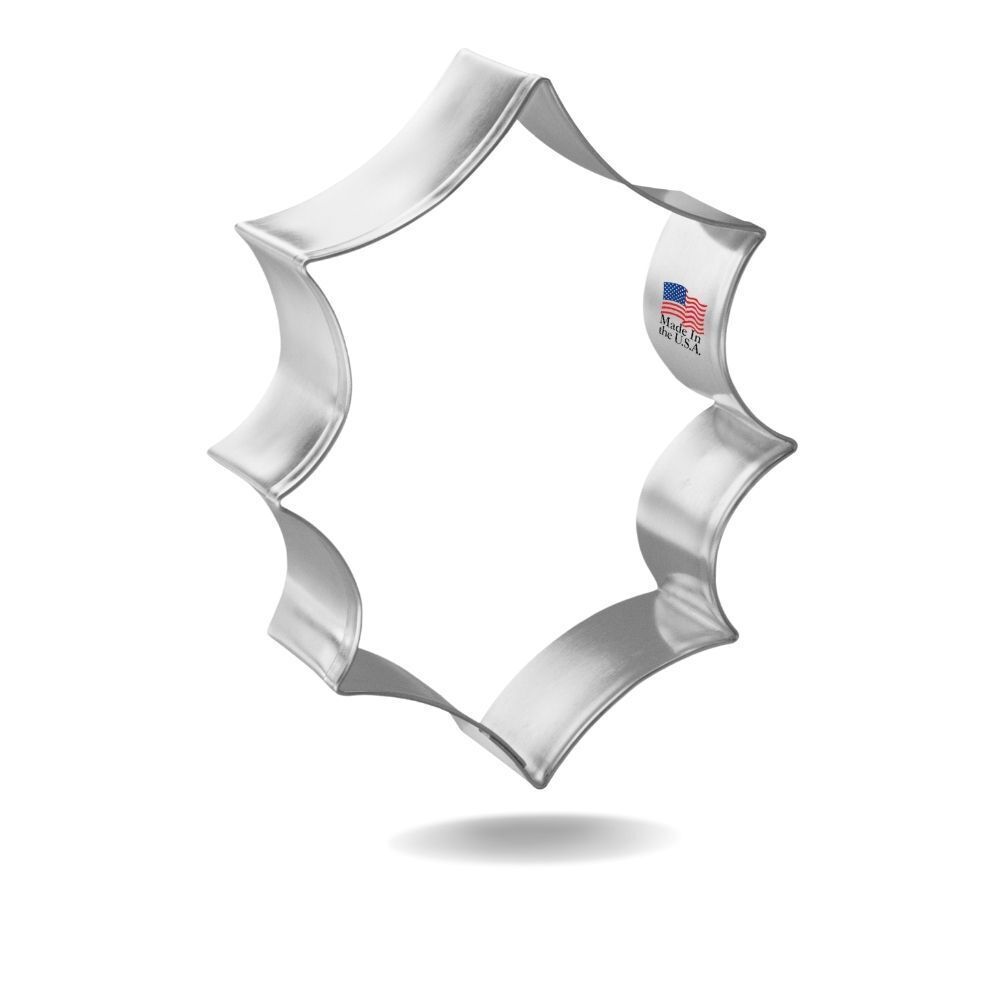 Holly Leaf Stainless Steel Cookie Cutter 3.5 in S1265