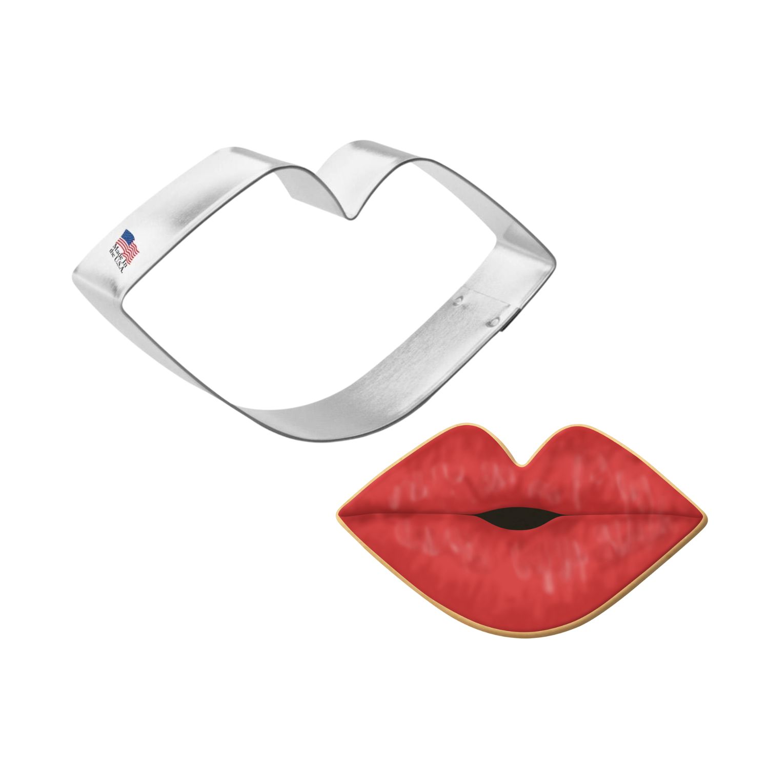 Lipstick Kiss Stainless Steel Cookie Cutter By Lily Bear Lane 4 in S1508