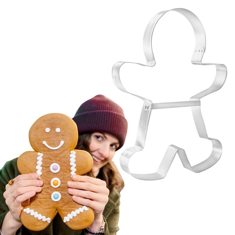 Extra Large Gingerbread Man with Brace Stainless Steel Cookie Cutter 8.5 in S1120
