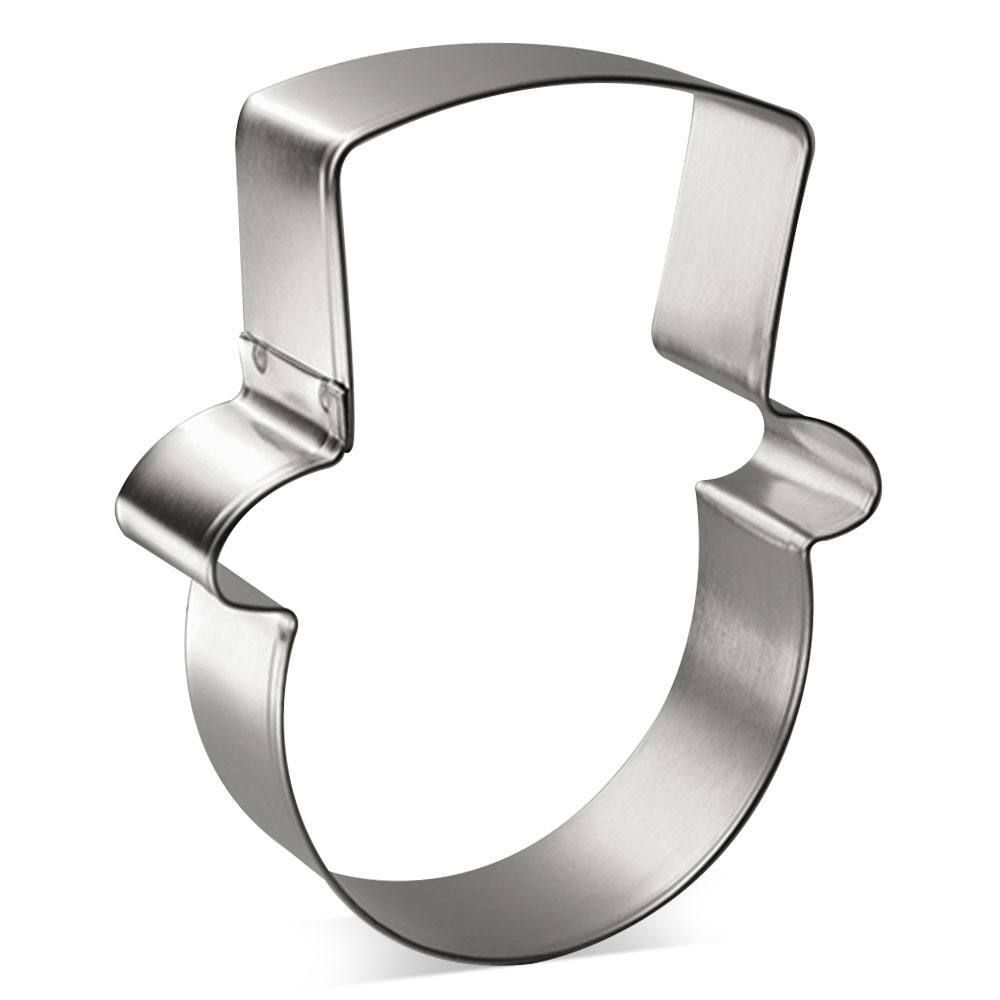 Snowman Face With Hat Stainless Steel Cookie Cutter 3.75 in S1583