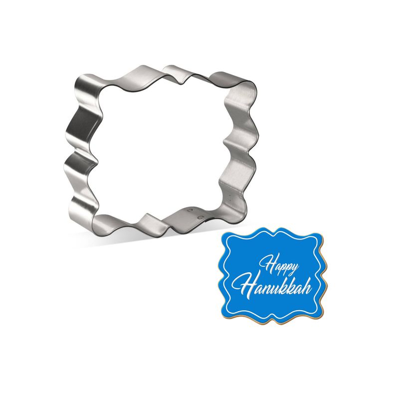 Fancy Rectangle Plaque Stainless Steel Cookie Cutter 4 in S1572