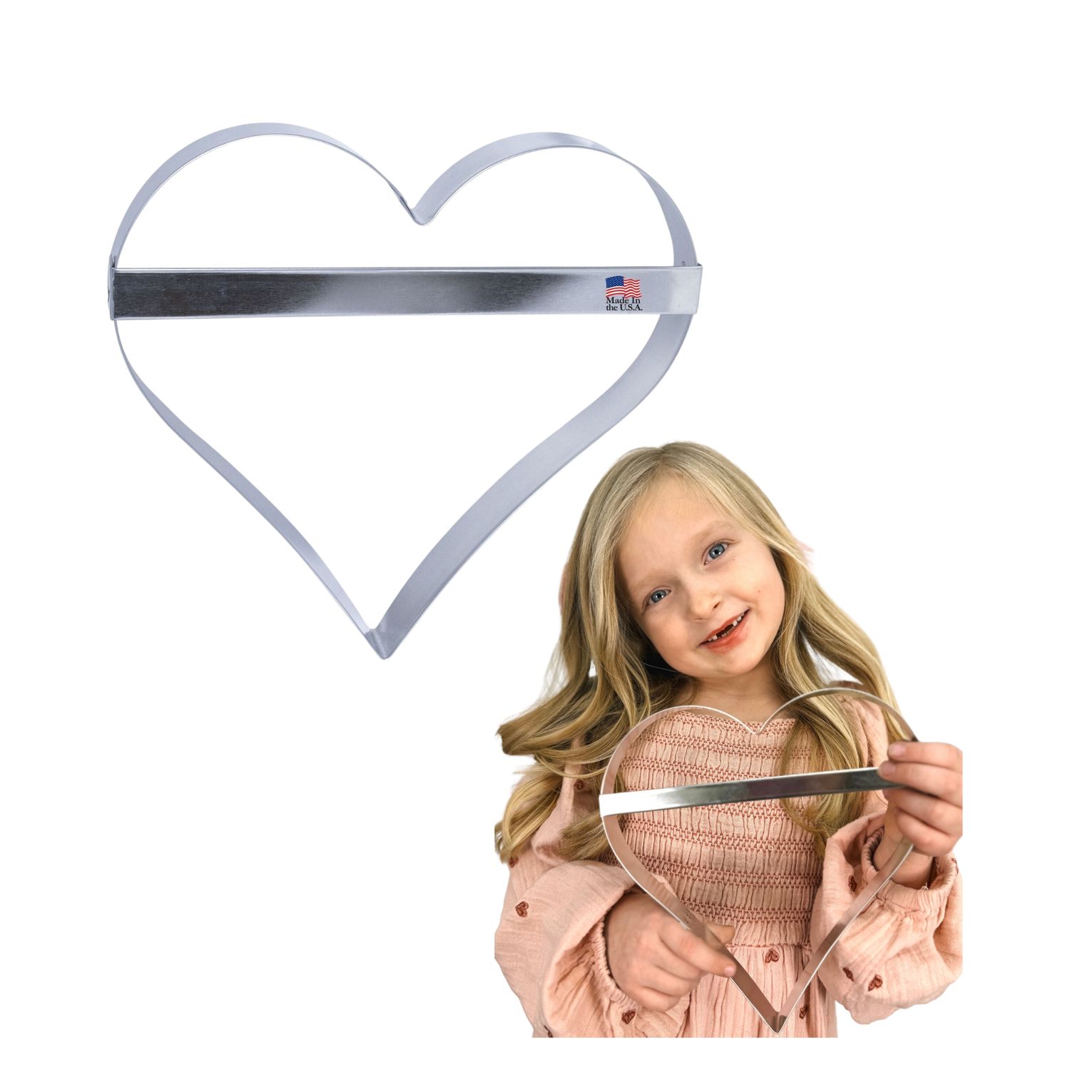 Extra Large Heart with Brace Stainless Steel Cookie Cutter 8 in S1164