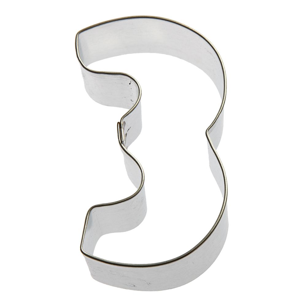 Number Three Stainless Steel Cookie Cutter 3 in S1513