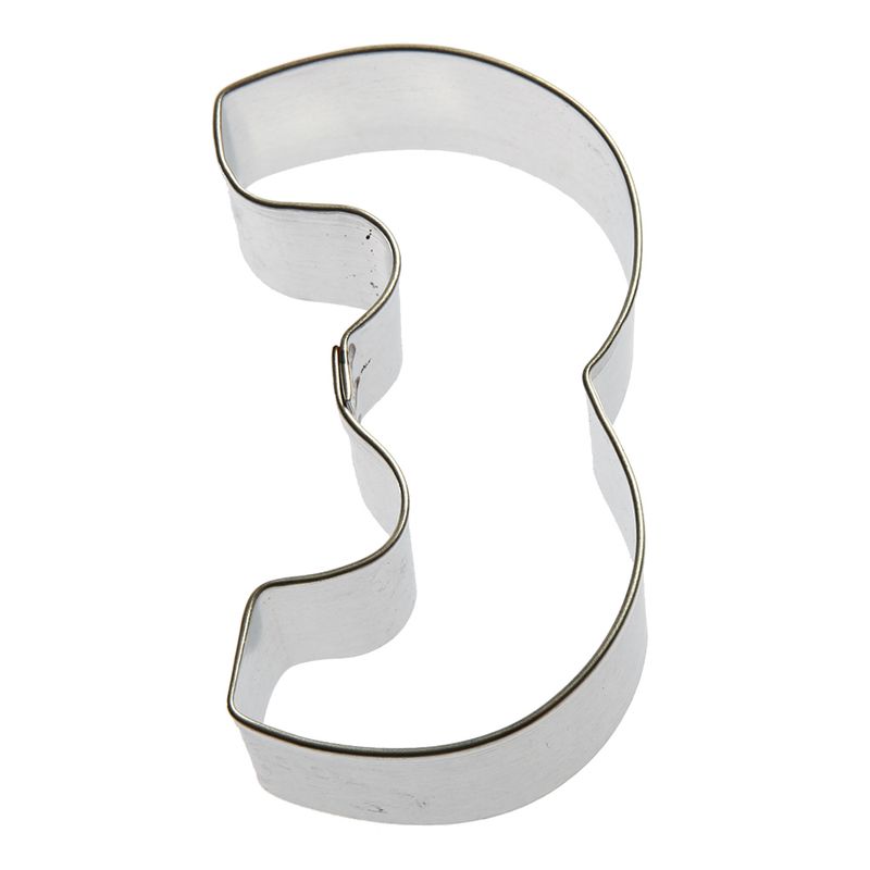 Number Three Stainless Steel Cookie Cutter 3 in S1513 Number Three Stainless Steel Cookie Cutter 3 in S1513