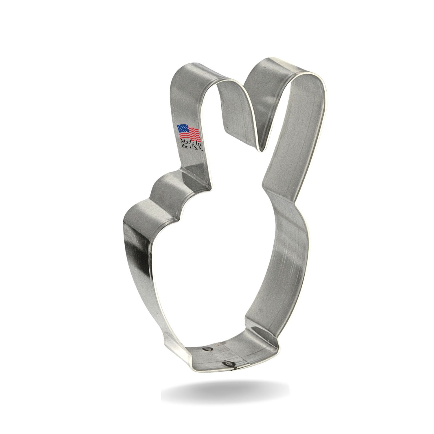 Hand Peace Sign Stainless Steel Cookie Cutter 4" S1015