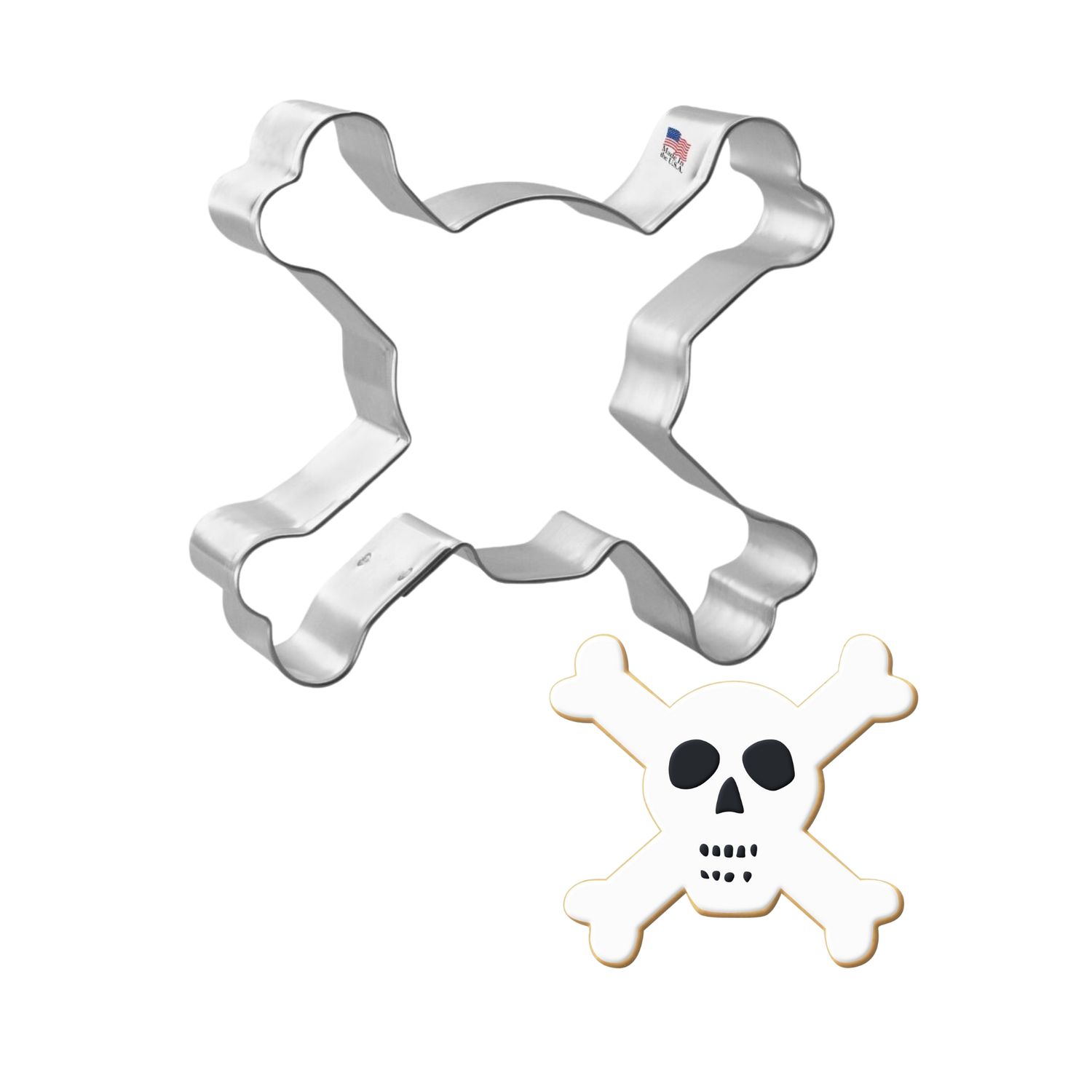 Skull & Crossbones Stainless Steel Cookie Cutter 4 in S1278